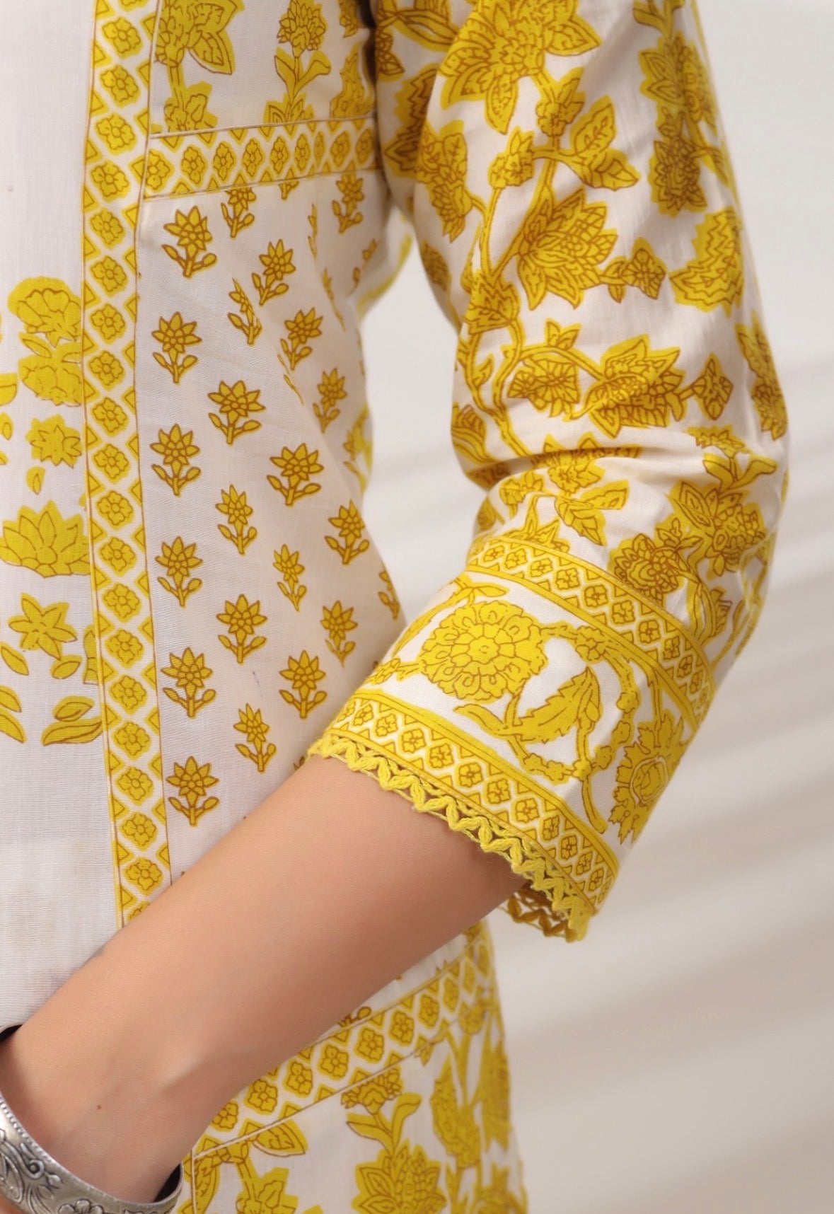 Hand-Printed Cotton Shalwar – 3 Piece Set