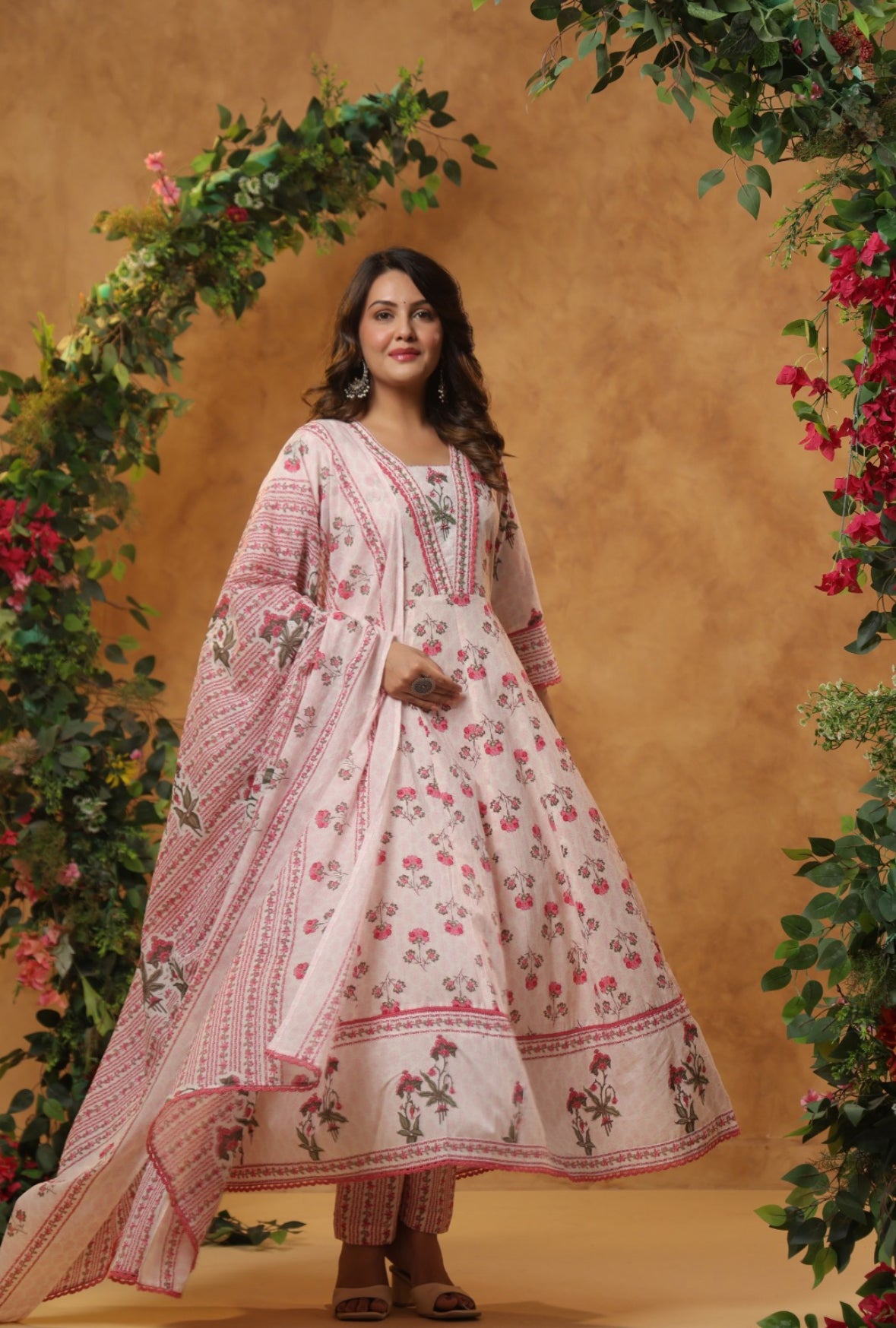 Floral Print Anarkali Shalwar