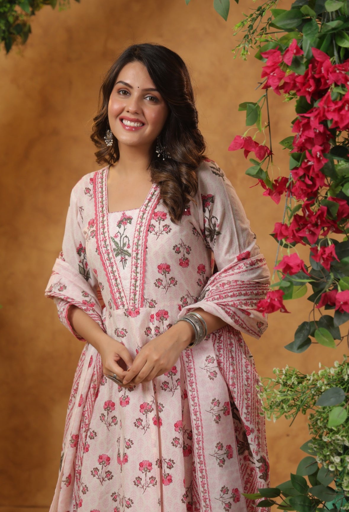 Floral Print Anarkali Shalwar