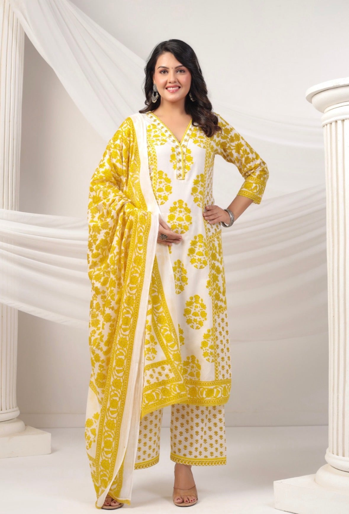 Hand-Printed Cotton Shalwar – 3 Piece Set